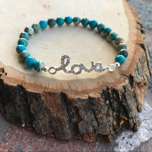 🔴SALE ! Love blue sea jasper valentine bracelet - Picture 6 of 9